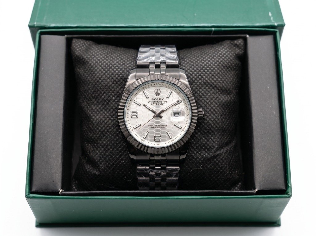 MD Fluted Bezel Gunmetal Textured Watch