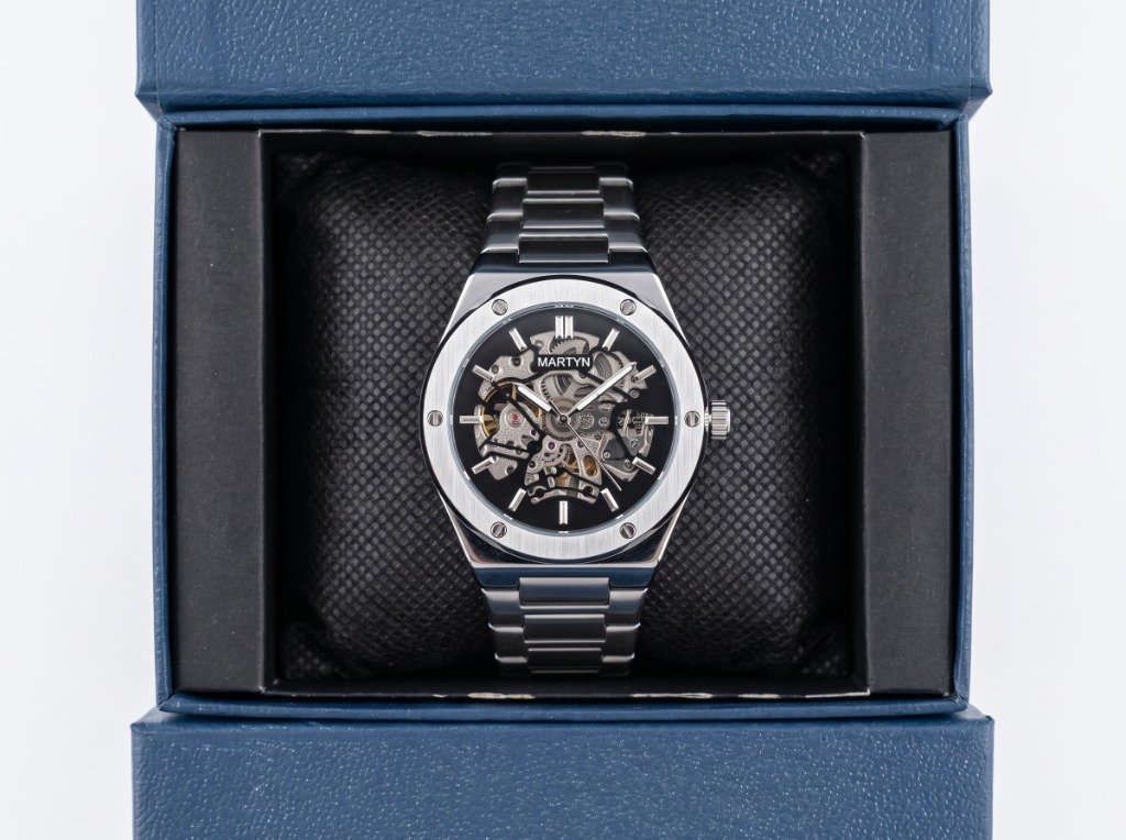 MD Royal Screw Bezel Mechanical Skeleton Watch